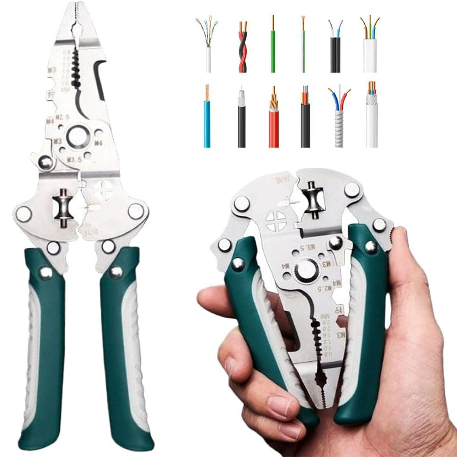 Power Tools America - 18-in-1 faltbare Abisolierzange, multifunktionale Zange mit
