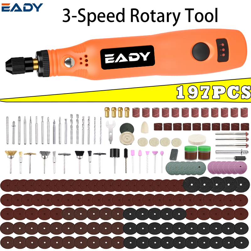 Rotary Tool Kit - USB-Akku-Rotationswerkzeug-Set – Mini-Elektrobohrer für Metallpolieren, Modellbau,