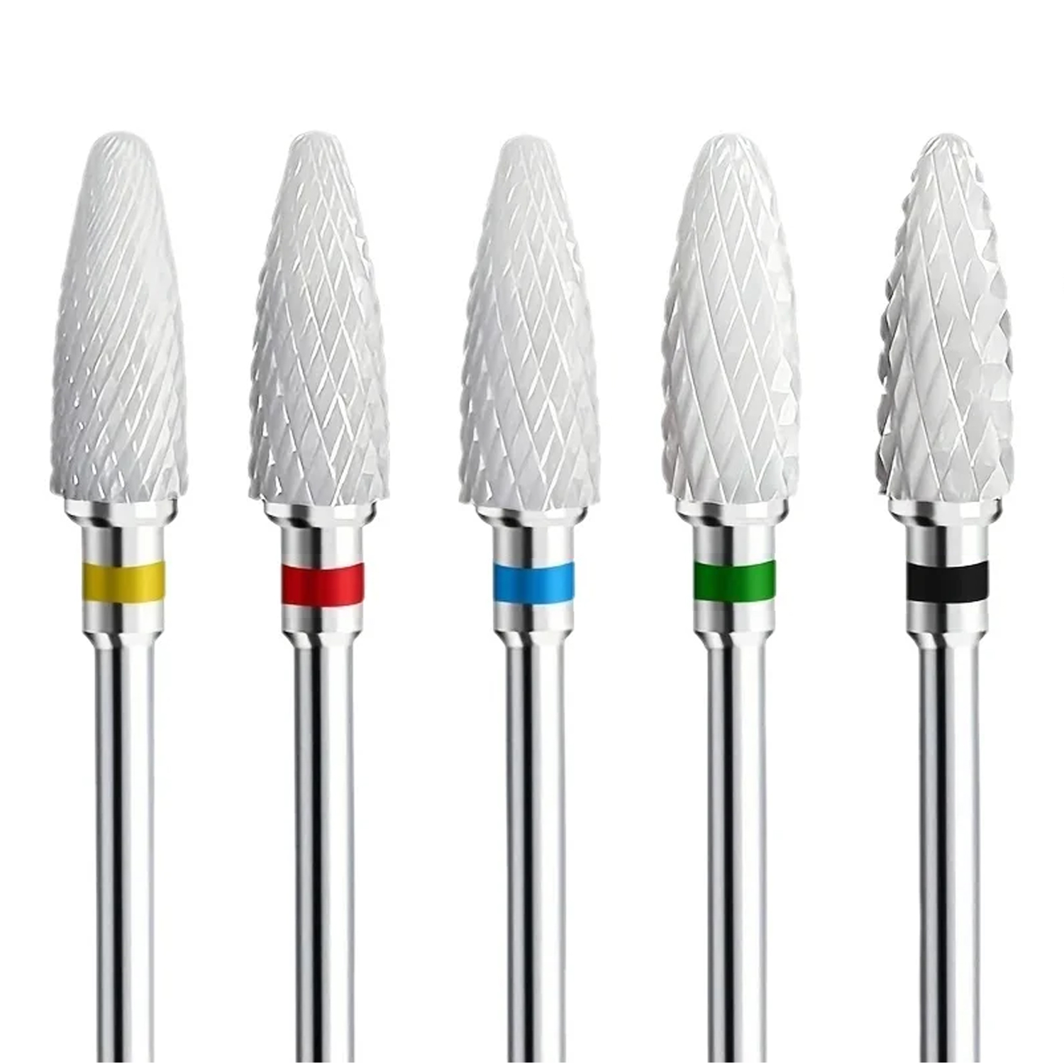 Rotary Tool Kit - Keramik-Nagelbohrer-Set 5-teilig Professionelle Maiskolben-förmige Keramik-Bits 3/32''