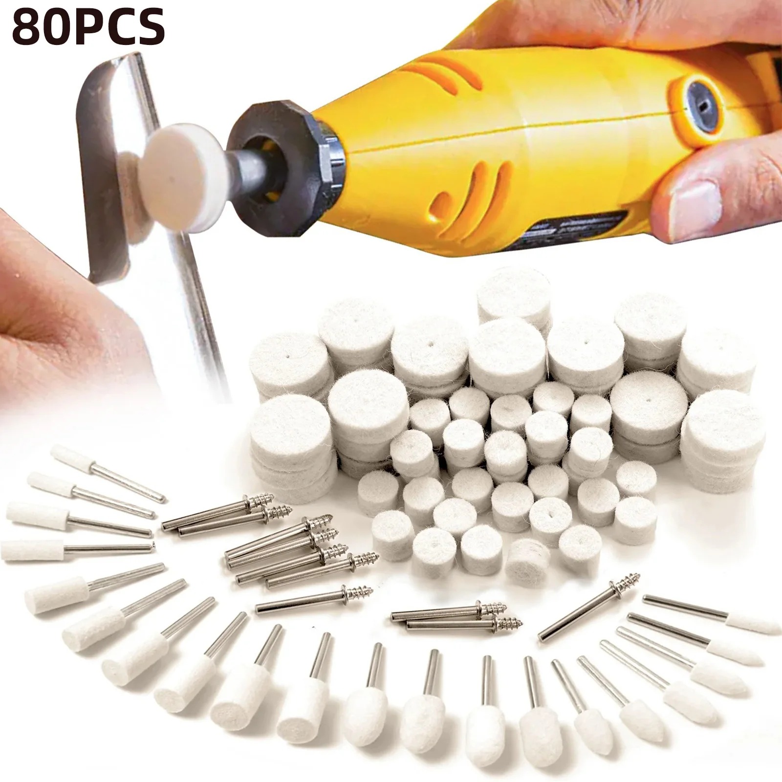 80-teiliges Wollfilz-Poliersch – Rotary Tool Kit Bewertung und Preis